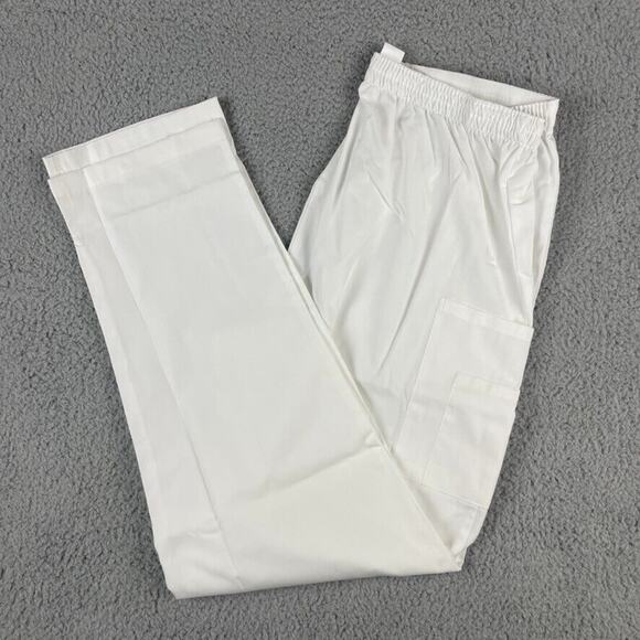 Strictly Scrubs Unisex Large White Classic Top and Pants Scrub Set - Picture 8 of 16